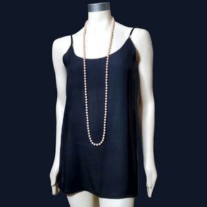 Vintage Opera Pink Faux Pearl Necklace